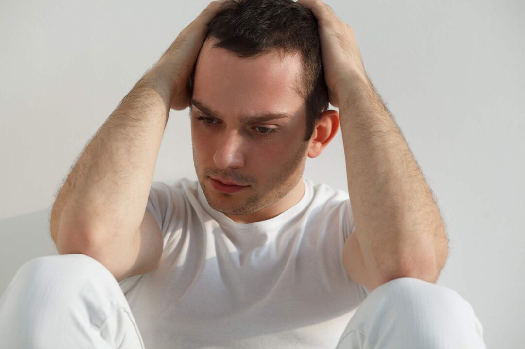 A man suffered from prostatitis, an inflammation of the prostate gland.